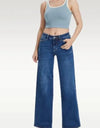 High-Waist Wide-Leg Straight Jeans